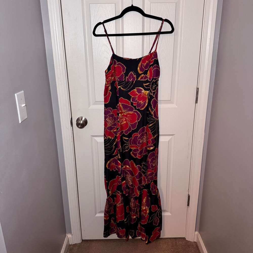 FARM RIO Black Shiny Chita Lenzing Ecovero Maxi Dress - Picture 10 of 16
